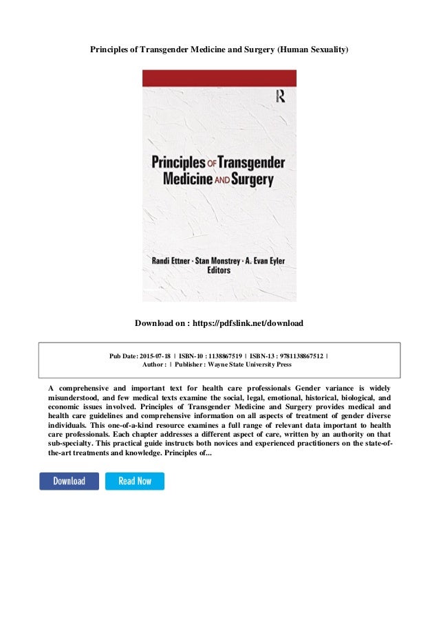 Principles of Transgender Medicine and Surgery (Human Sexuality (Hardcover))